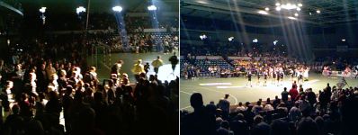 Der THW l�uft in die Alsterdorfer Sporthalle ein