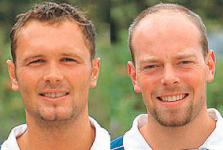 Lars Christiansen (links) und Christian Hjermind (rechts) - die  gef�hrliche d�nische Fl�gelzange der SG.