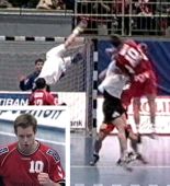 Frode Hagen - bester Werfer der HSG - macht das 12:12.