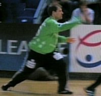 Mattias Andersson war mit 18 Paraden ein starker R�ckhalt f�r die Zebras.