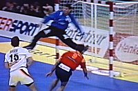 Henning Fritz war ein guter R�ckhalt f�r  das deutsche Team.