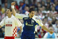 Nikola Karabatic freut sich �ber seine erste  EM-Finalteilnahme.