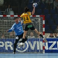 Fredrik Petersen gegen Henning Fritz.