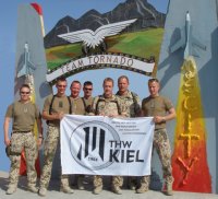 Die weit gereiste THW-Fahne