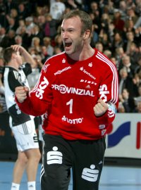 Hatte viel Grund zum Jubeln: Thierry Omeyer entnervte den Barca-Angriff.