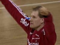 Mattias Andersson hatte mit sechs Paraden in den letzten 14 Minuten gro�en Anteil am knappen Sieg.