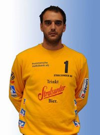 Der griechische Nationalkeeper Konstantinos Tsilimparis h�tet seit dieser Spielzeit das Tor in Stralsund.