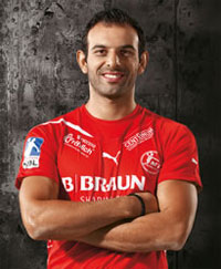 Rechtsau�en Savas Karipidis ist mit 128/32 Treffern bester Torsch�tze der Melsunger in dieser Saison.