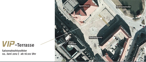 Die Lage der VIP-Terrasse auf dem Rathausplatz.