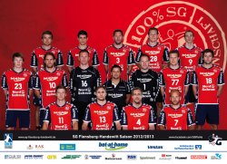 Der Kader der SG Flensburg-Handewitt,  zu Gast in der Sparkassen-Arena-Kiel am 7. November.