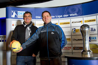 Die Trainer der Kontrahenten im zweiten Halbfinale: Michael Roth und Alfred Gislason.
