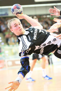 Wieder nicht zu stoppen: Rene Toft Hansen erk�mpfte Strafw�rfe und traf aus allen Lagen.