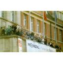 THW auf dem Rathaus-Balkon