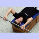 Trainingslager 2005: Der Name ist Programm: Christoph Schindler schindet sich beim Krafttraining.