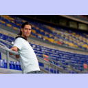 Lars Krogh Jeppesen im Stadion Nou Camp in Barcelona.