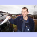 Magnus Wislander bei seiner t�glichen Arbeit als Postbote.