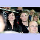 Neuzugang Andreas Palicka sitzt mit Freudin Sandra Meissner im Publikum. Der Torwart wechselt in der kommenden Saison vom schwedischen Club RIK G�teburg zum THW Kiel.