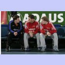 Jan Holpert, Henning Fritz und Mattias Andersson im Gespr�ch.