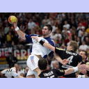 WM 2007: FRA-GER: Torsten Jansen und Roggisch gegen Karabatic.
