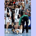 Rote Karte gegen Boldsen nach seinem Foul an Zeitz.