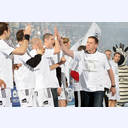 Meisterehrung vor dem Spiel.