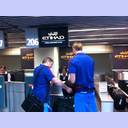 Vor dem Einchecken nach Doha/Katar.