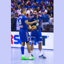 WM 2013: FRA-BRA: Daniel Narcisse und Nikola Karabatic.
