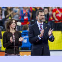 WM 2013: DEN-ESP: Die d�nische Kronprinzession Mary und der spanische Kronprinz Felipe.